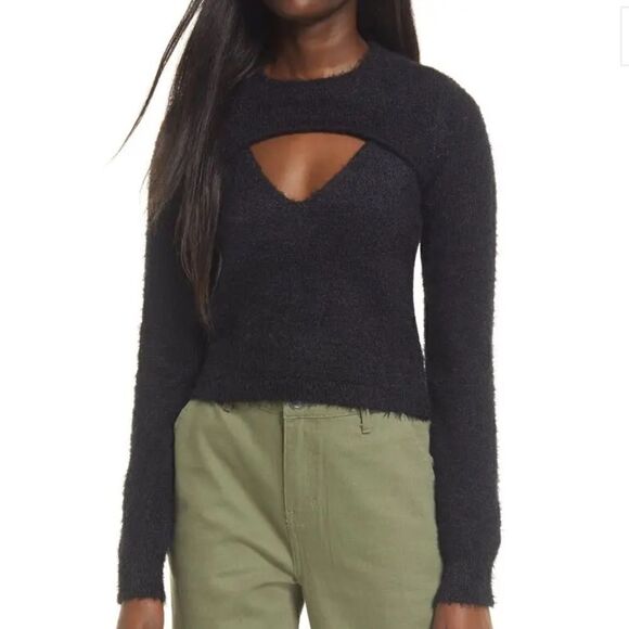 NWOT Nordstrom BP Black Fuzzy Sweater Set -- 1X - Picture 3 of 13